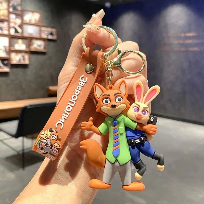 New Cartoon Crazy Animal City Keychain Cute Judy Keychain Men and Women's Bag Couple Pendant
