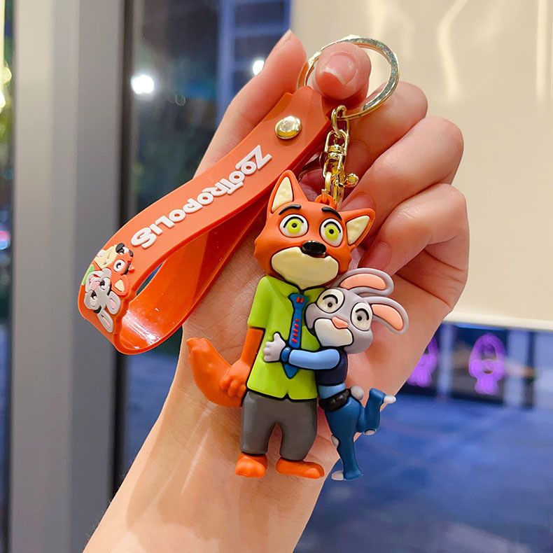 New Cartoon Crazy Animal City Keychain Cute Judy Keychain Men and Women's Bag Couple Pendant