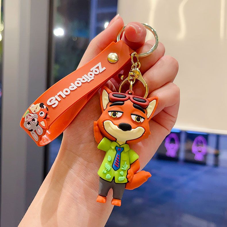 New Cartoon Crazy Animal City Keychain Cute Judy Keychain Men and Women's Bag Couple Pendant