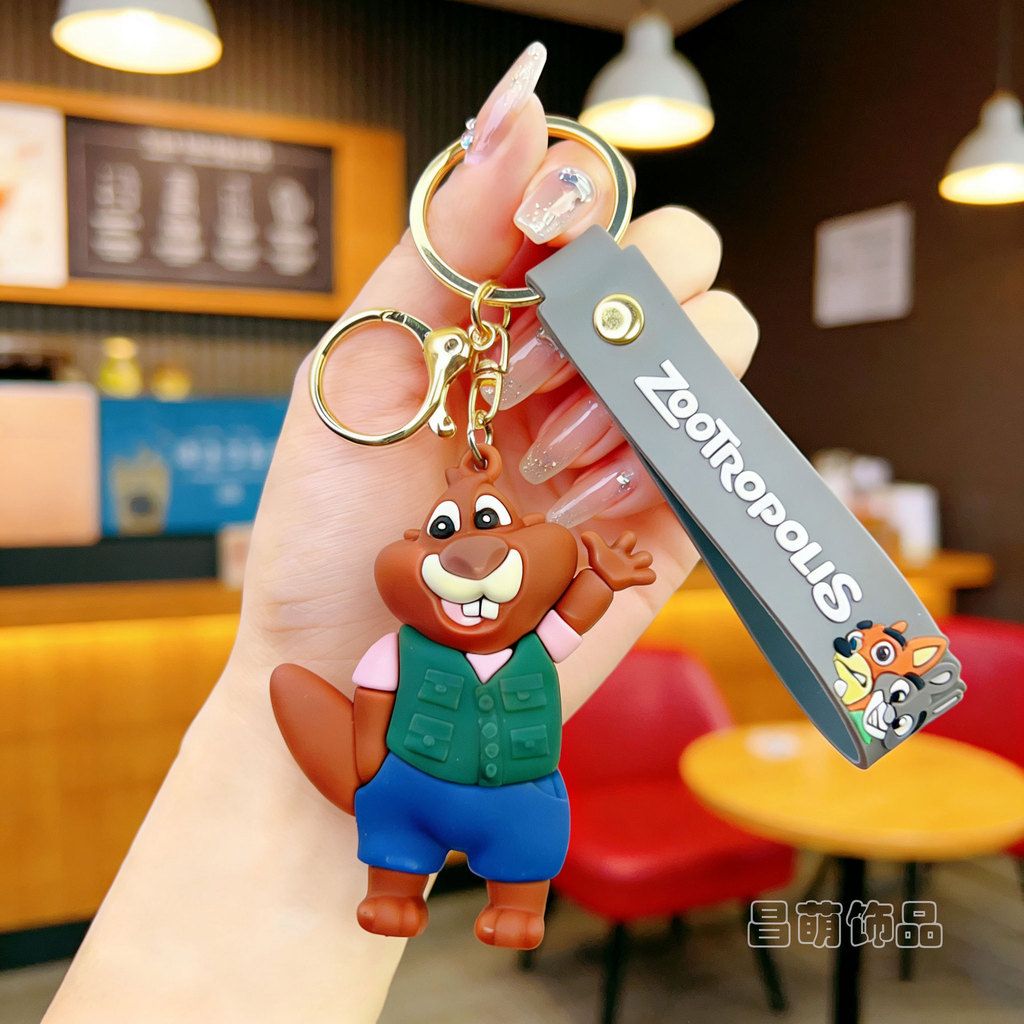 New Cartoon Crazy Animal City Keychain Cute Judy Keychain Men and Women's Bag Couple Pendant