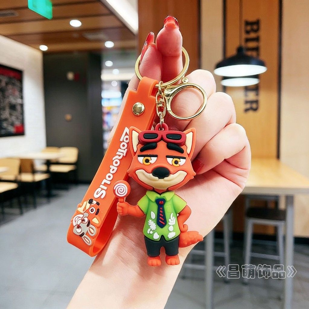 New Cartoon Crazy Animal City Keychain Cute Judy Keychain Men and Women's Bag Couple Pendant