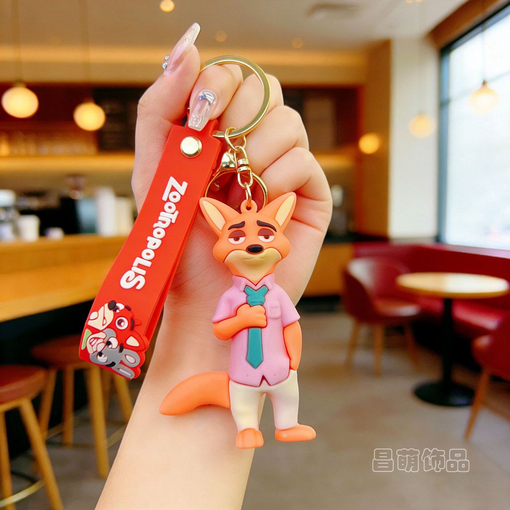 New Cartoon Crazy Animal City Keychain Cute Judy Keychain Men and Women's Bag Couple Pendant