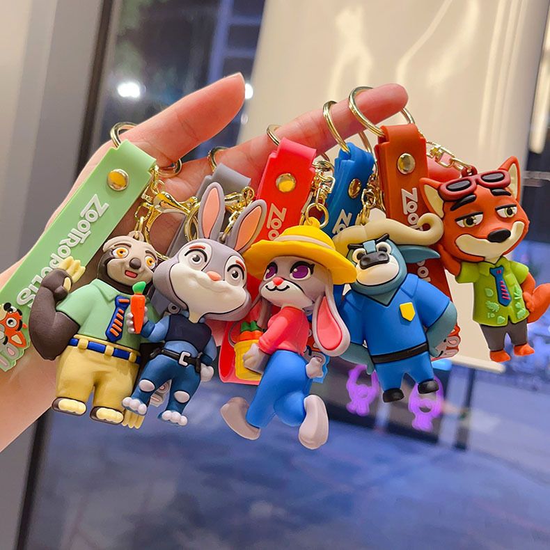 New Cartoon Crazy Animal City Keychain Cute Judy Keychain Men and Women's Bag Couple Pendant