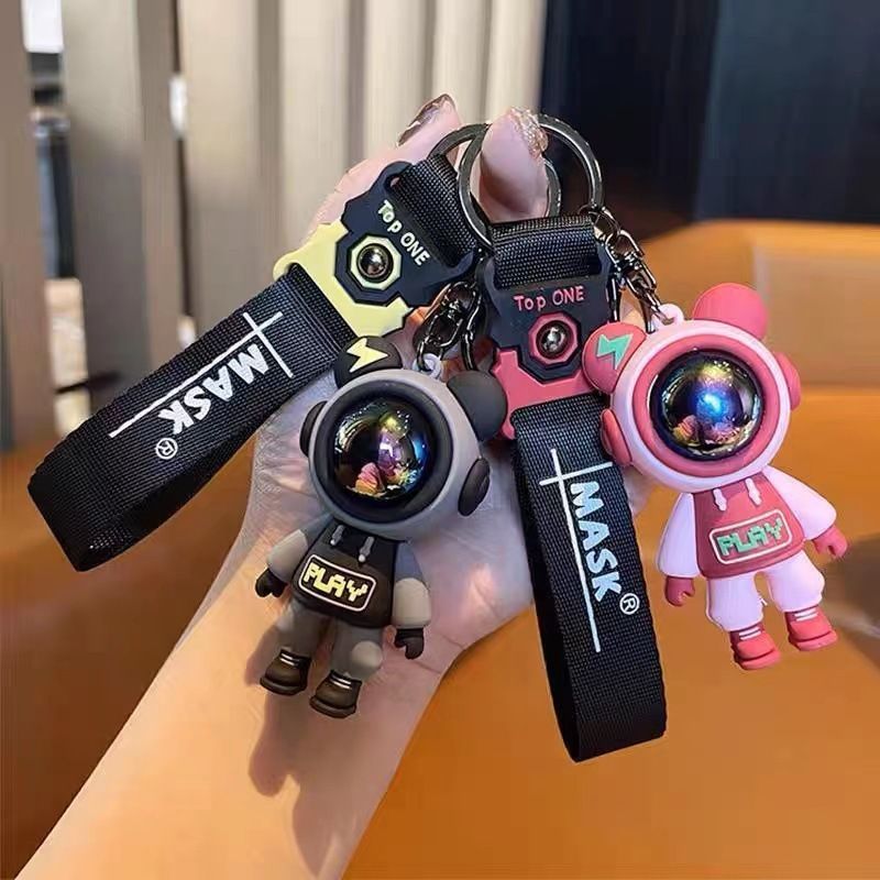 Creative Trendy Keychain Bag Pendant Flash Bear Keychain Cartoon Doll Pendant Keychain Gift Gift