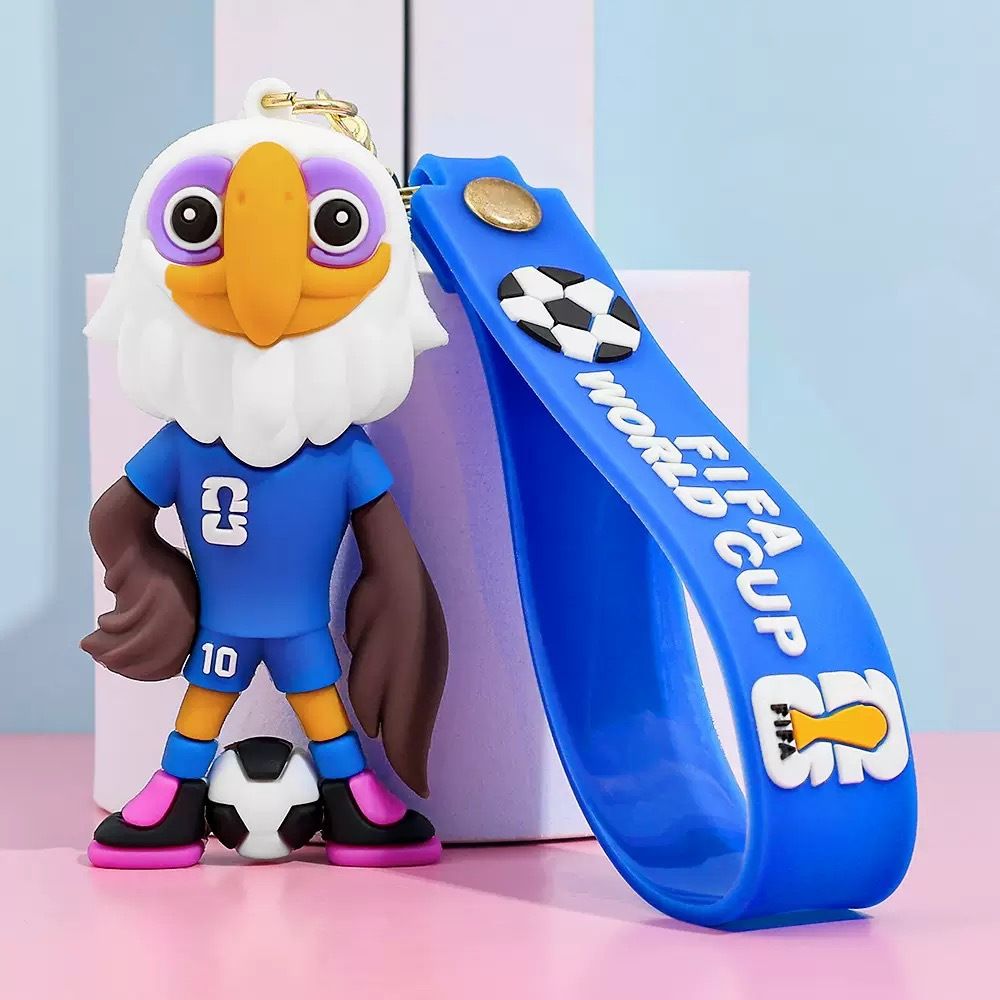World Cup Mascot Keychain Bag Pendant World Cup Mascot Football Keychain Cute Cartoon Doll Keychain Small Gift