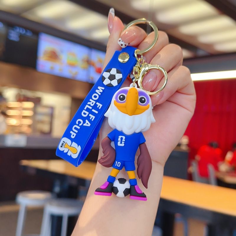 World Cup Mascot Keychain Bag Pendant World Cup Mascot Football Keychain Cute Cartoon Doll Keychain Small Gift