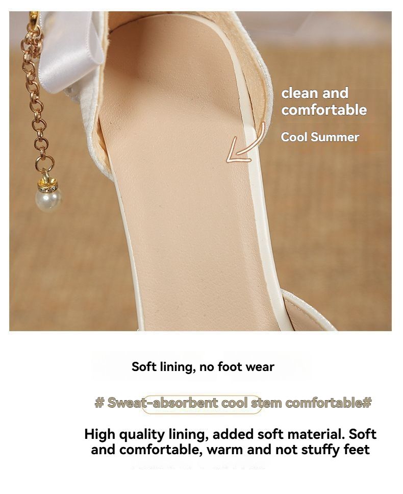 Women's Baotou High Heel Sandals, Women's Pointed Narrow Heel Sandals, Straight Strap Women's High Heel Shoes, Women's Shoes