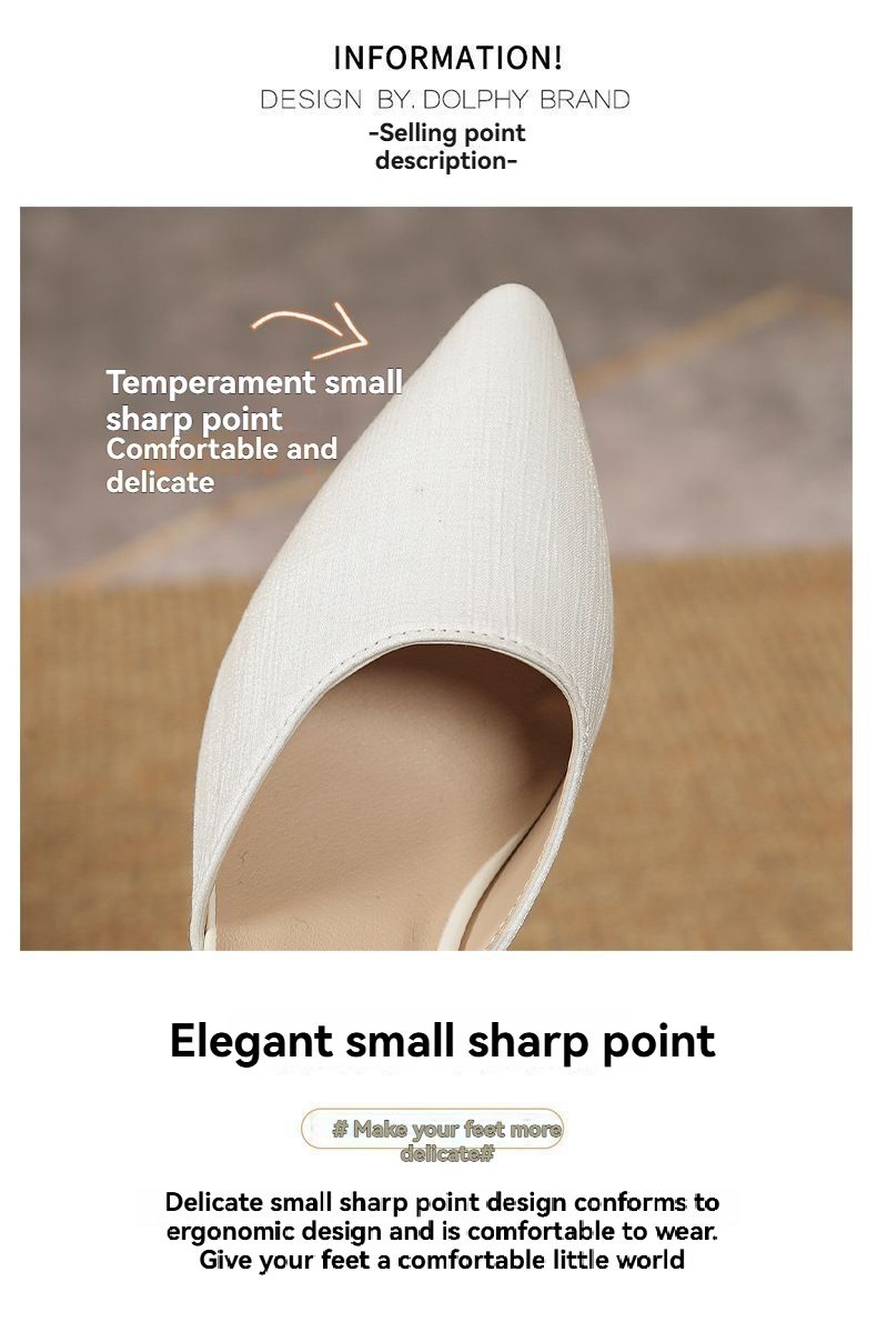 Women's Baotou High Heel Sandals, Women's Pointed Narrow Heel Sandals, Straight Strap Women's High Heel Shoes, Women's Shoes
