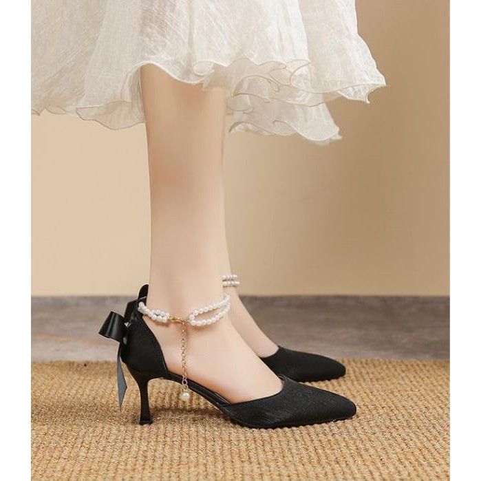 Women's Baotou High Heel Sandals, Women's Pointed Narrow Heel Sandals, Straight Strap Women's High Heel Shoes, Women's Shoes