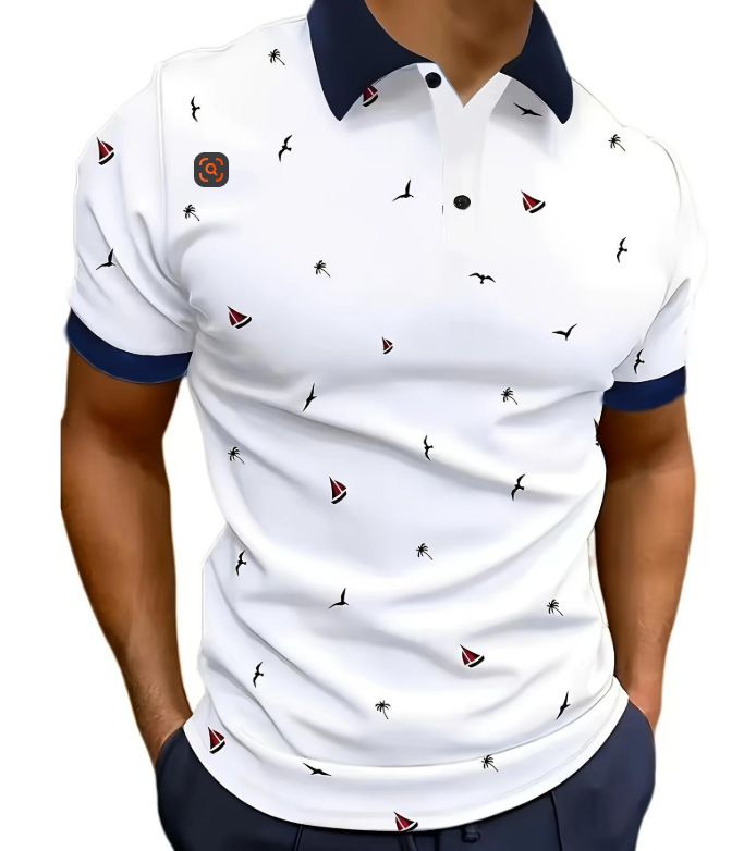 Summer men's breathable and moisture wicking shirt, short sleeved zipper polo shirt, short sleeved polo shirt, collar shirt, business casual men's clothing
