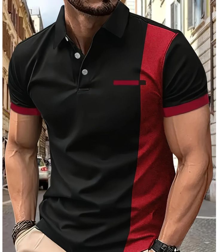 Summer men's breathable and moisture wicking shirt, short sleeved zipper polo shirt, short sleeved polo shirt, collar shirt, business casual men's clothing