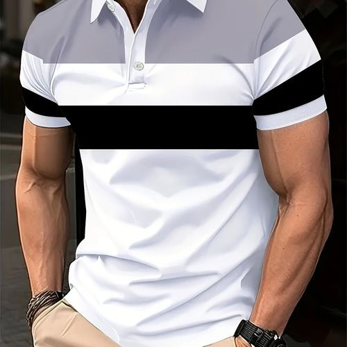 Summer men's breathable and moisture wicking shirt, short sleeved zipper polo shirt, short sleeved polo shirt, collar shirt, business casual men's clothing