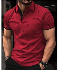 Summer men's breathable and moisture wicking shirt, zipper polo shirt, short sleeved shirt, business casual men's clothing