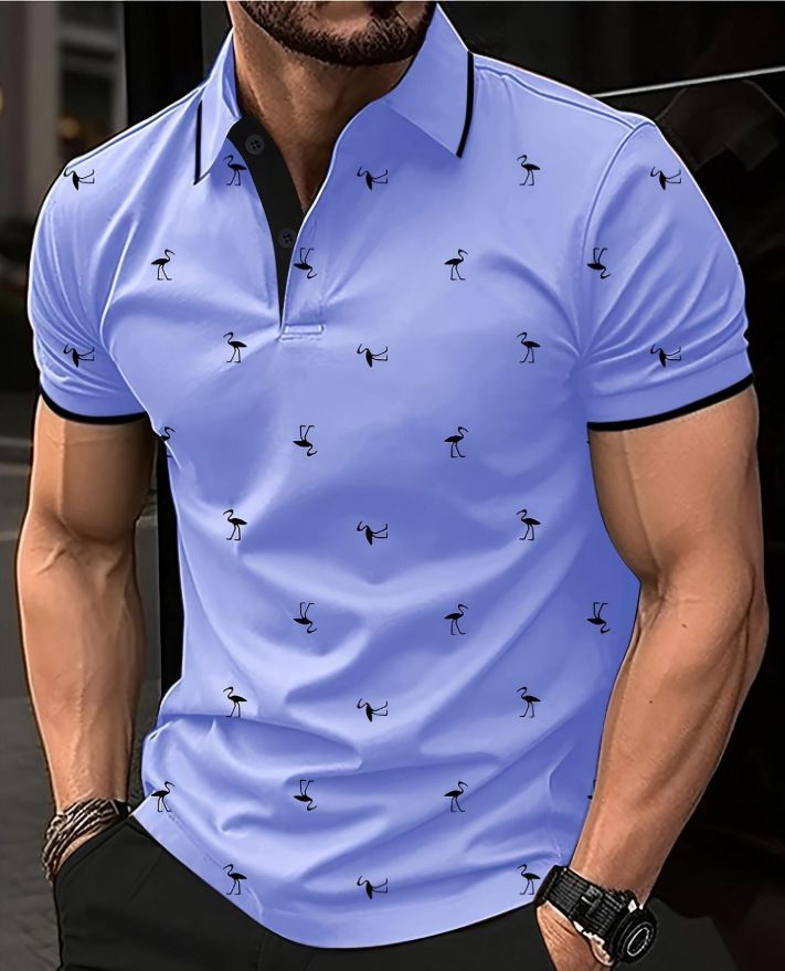 Summer men's breathable and moisture wicking shirt, zipper polo shirt, short sleeved shirt, business casual men's clothing