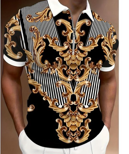 Summer men's breathable and moisture wicking shirt, zipper polo shirt, short sleeved shirt, business casual men's clothing