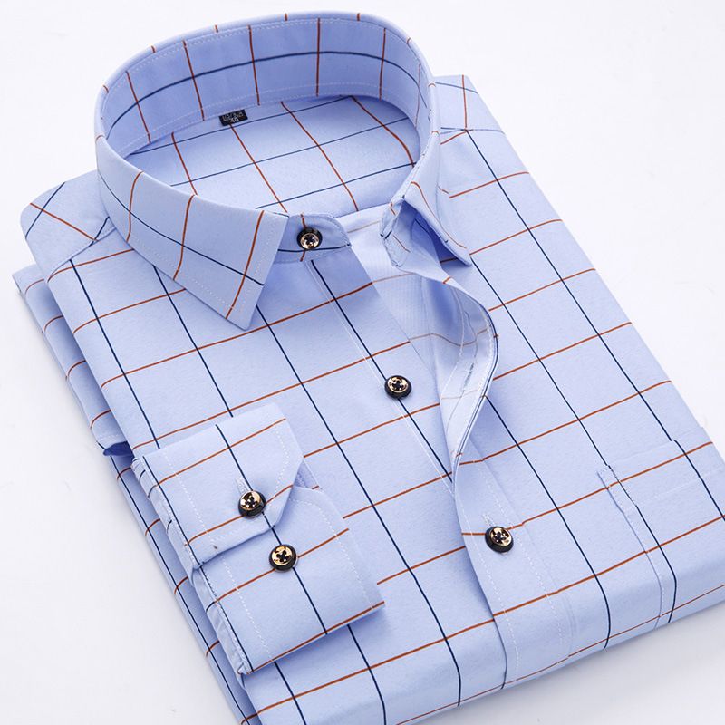 Spring and Autumn Men's Casual Breathable Anti Wrinkle Long Sleeve Shirt Printed Shirt Non Ironing Men's Shirt Anti Staining Shirt Men's Shirt