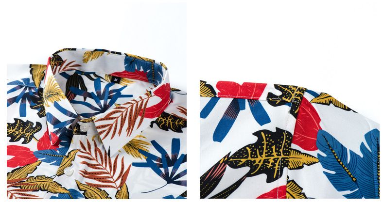 Large men's breathable wrinkle resistant short sleeved shirt, Hawaiian beach shirt, casual stretch ice silk cool men's short sleeved shirt, men's clothing