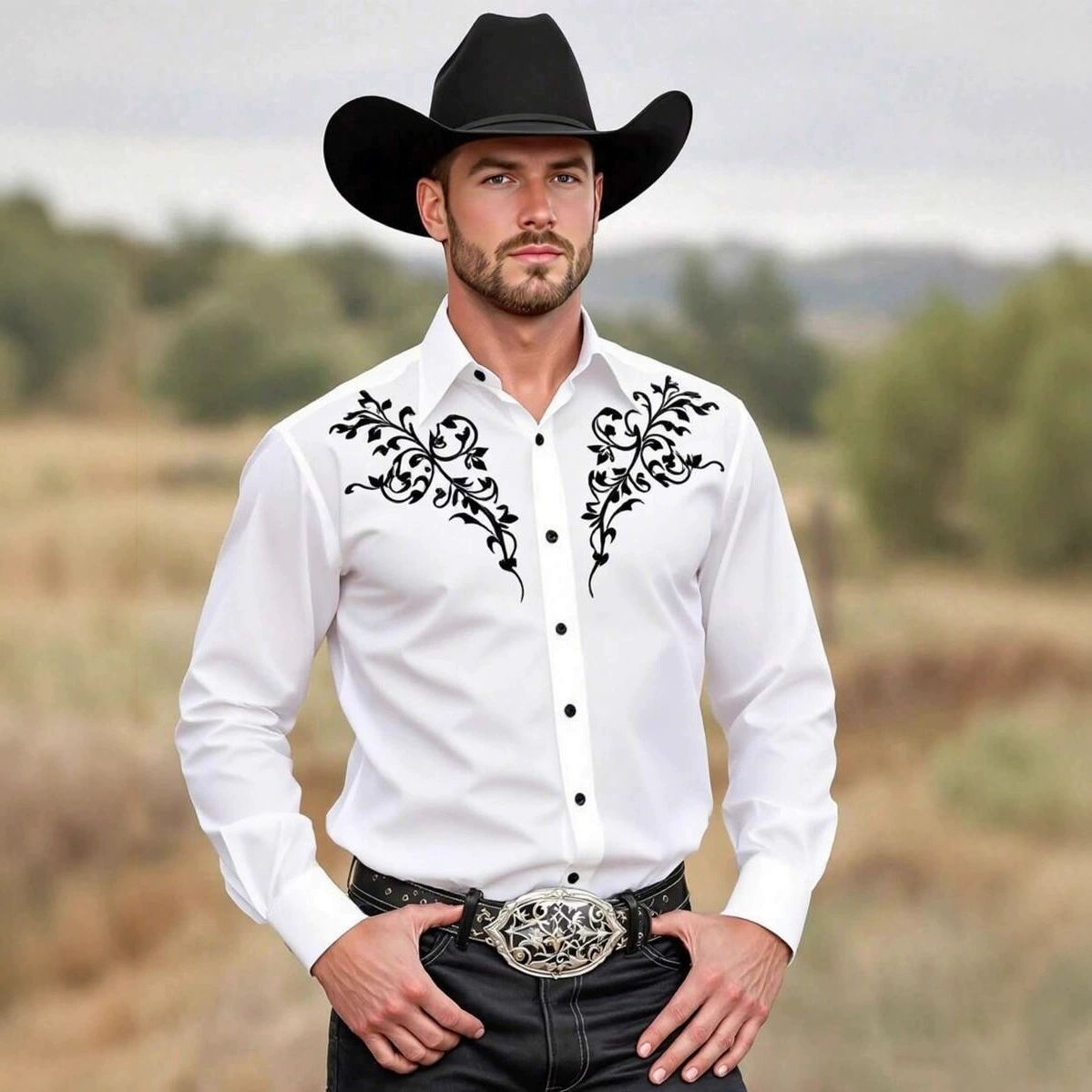 Spring and Autumn Men's Wear resistant and Wrinkle resistant Long sleeved Shirt with Printed Long sleeved Cardigan and Collar for Men's Wear