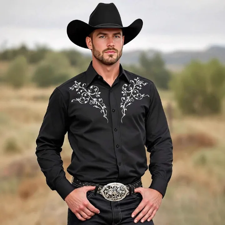 Spring and Autumn Men's Wear resistant and Wrinkle resistant Long sleeved Shirt with Printed Long sleeved Cardigan and Collar for Men's Wear