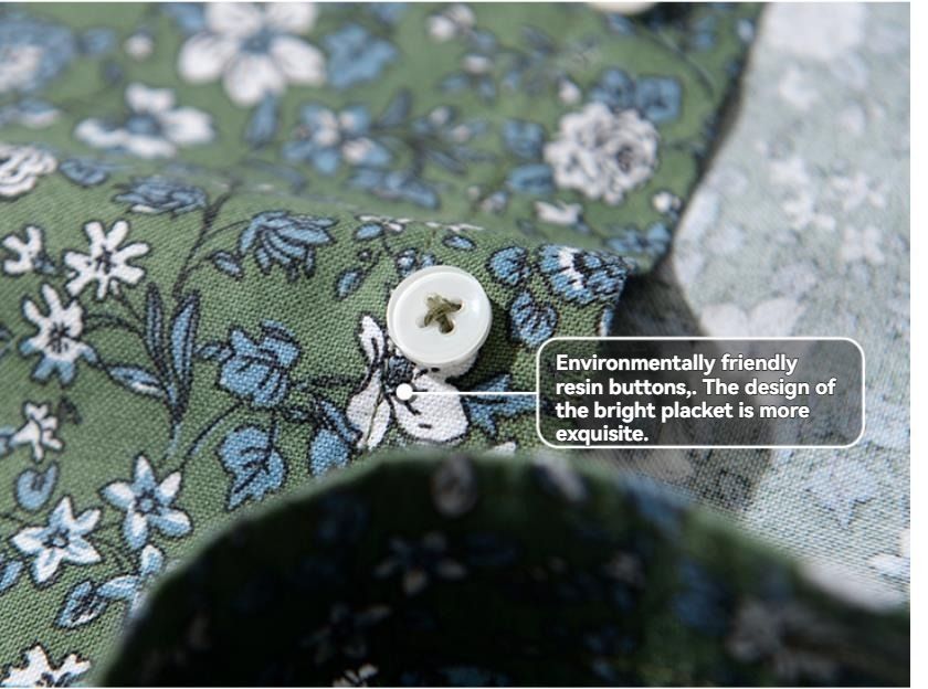 New men's long sleeved shirt with fashionable retro print and non fading long sleeved shirt for men