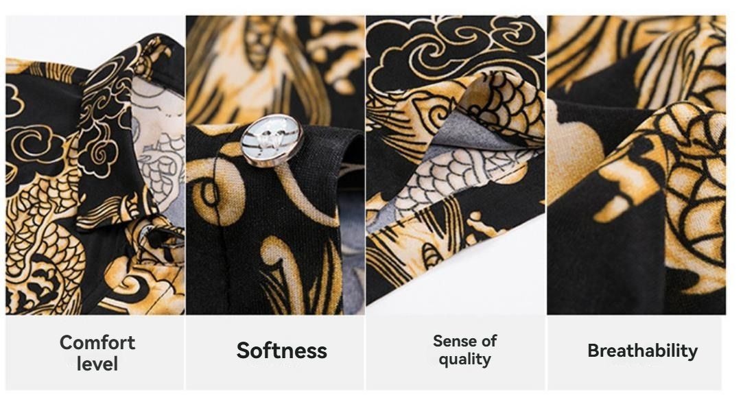 New men's summer business short sleeved shirt with fashionable retro printed short sleeved shirt for men's wear