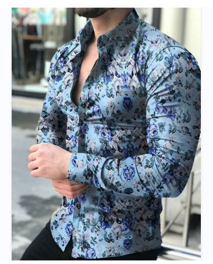 New Arrival: Men’s Summer Long-Sleeve Shirt – Fashionable Retro Print Long-Sleeve Shirt