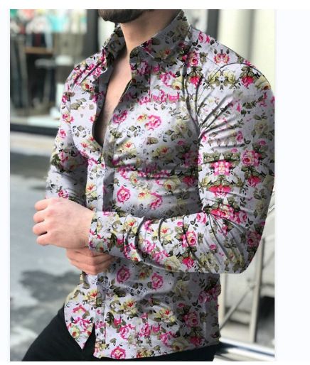 New Arrival: Men’s Summer Long-Sleeve Shirt – Fashionable Retro Print Long-Sleeve Shirt