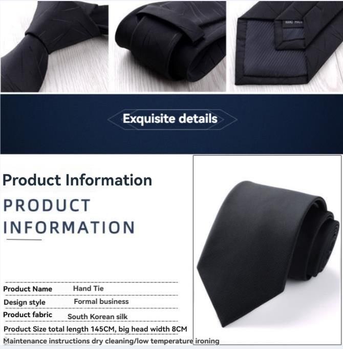 Men's Formal Business Tie, 8cm, Groom's Wedding Tie, Striped Pattern