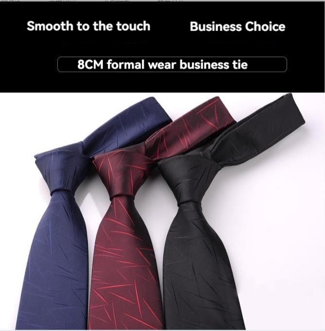 Men's Formal Business Tie, 8cm, Groom's Wedding Tie, Striped Pattern