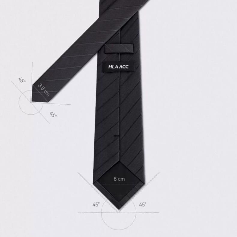 Men's Formal Tie for Grooms: Fine Black Stripe Hand-Tied Tie