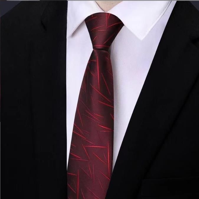 Men's Formal Tie for Grooms: Fine Black Stripe Hand-Tied Tie