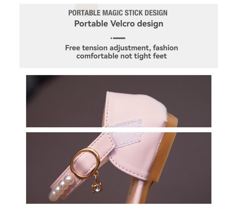 Summer children's breathable and non slip sandals, bow pearl children's shoes, girls' princess shoes, sandals, little girls' single shoes