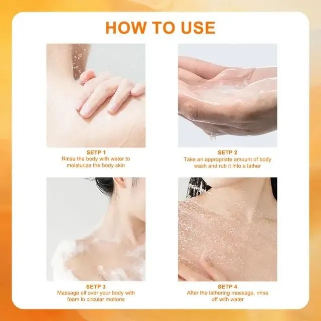 Wokali Vitamin C Anti Aging Shower Gel 1000ML Custom Body wash Scented Moisturizing Natural Vitamin C Organic Foam bath vitamin c skin brightening shower gel