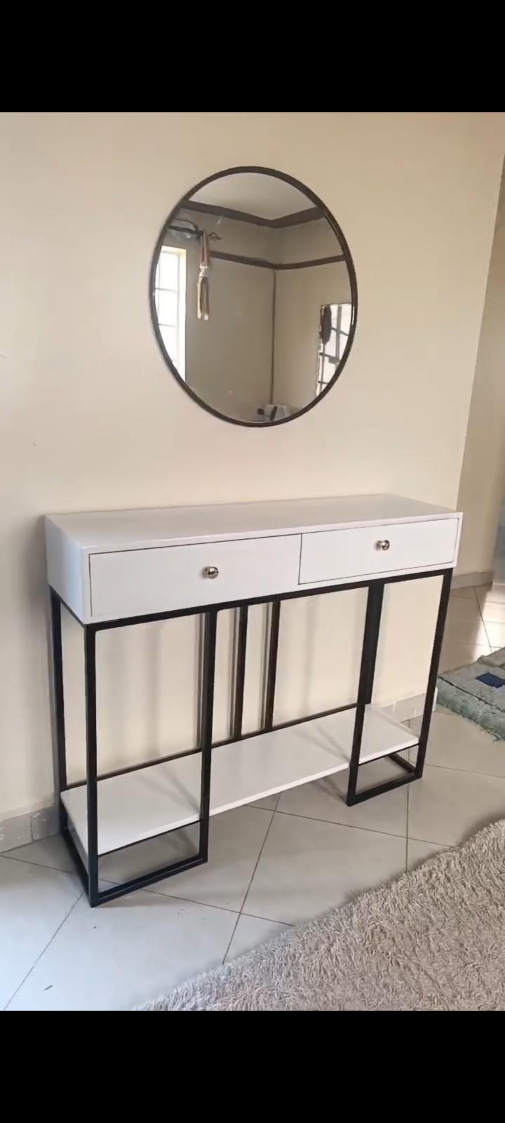 Best price for "Stylish Console Table With Matching Round Mirror ...
