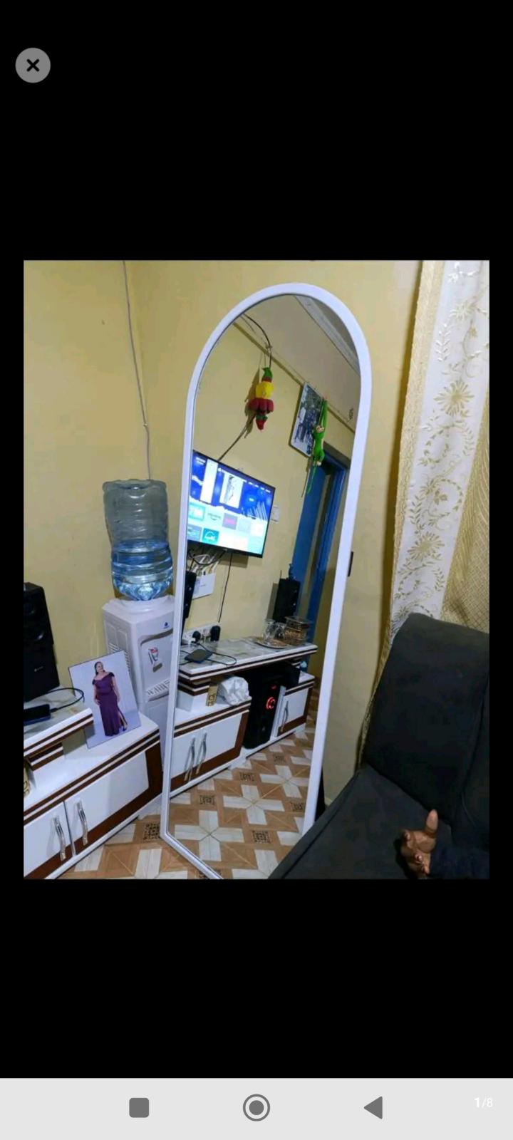 Premium Arched Full-Body Mirror – 2x6 Feet with Stand ✨