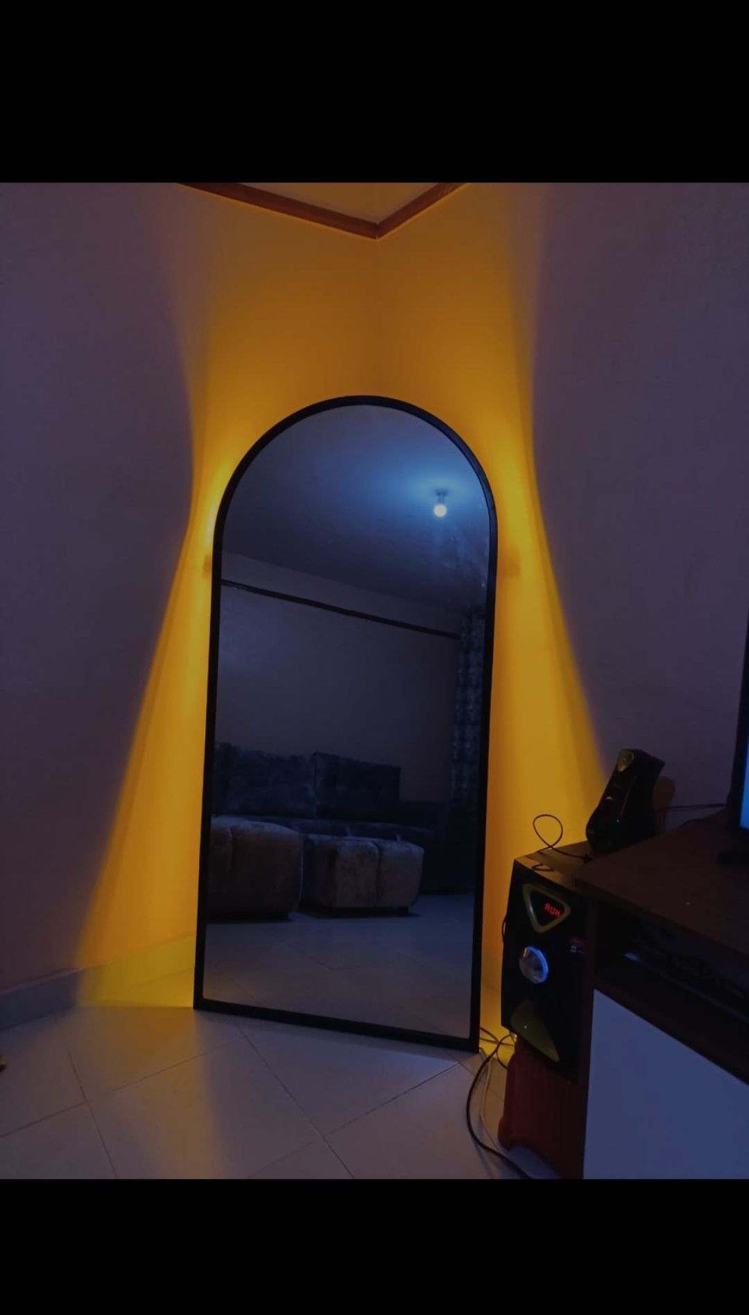 Modern arched,full length wall mirror 6 by 2.5 FT