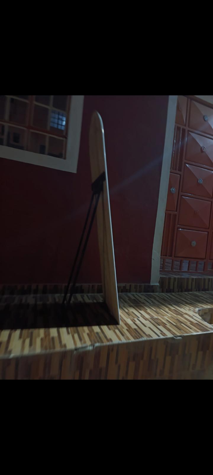 Arched full length floor mirror black frame 6 by 3 feet with stand