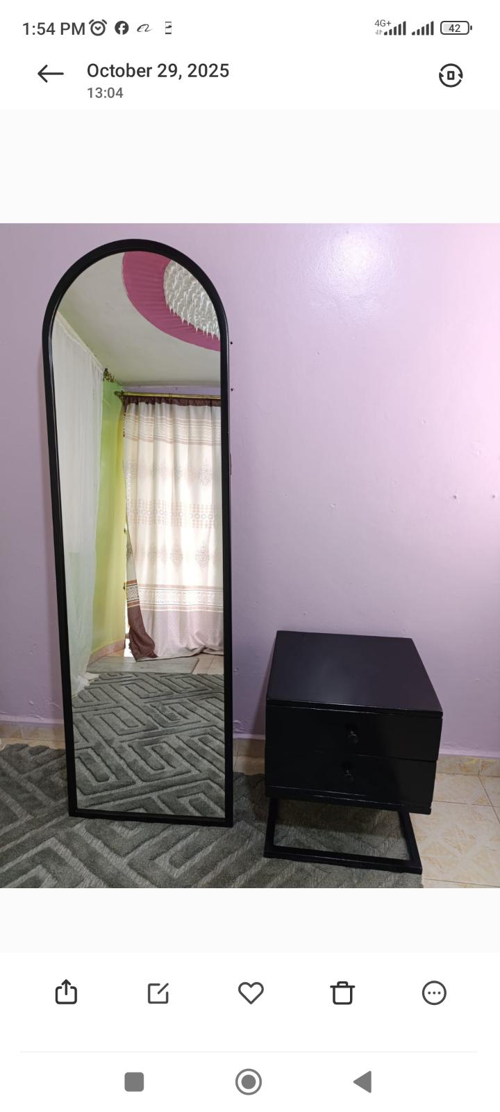 Elegant Arched Floor Mirror with Stand – Full Body Dressing Mirror (168 × 46 cm)