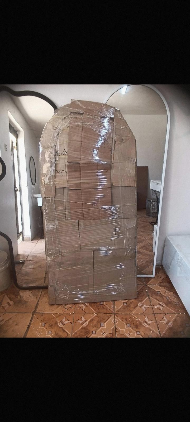 Arched Full-Length Floor Mirror 167 by 90 cm – Black Frame