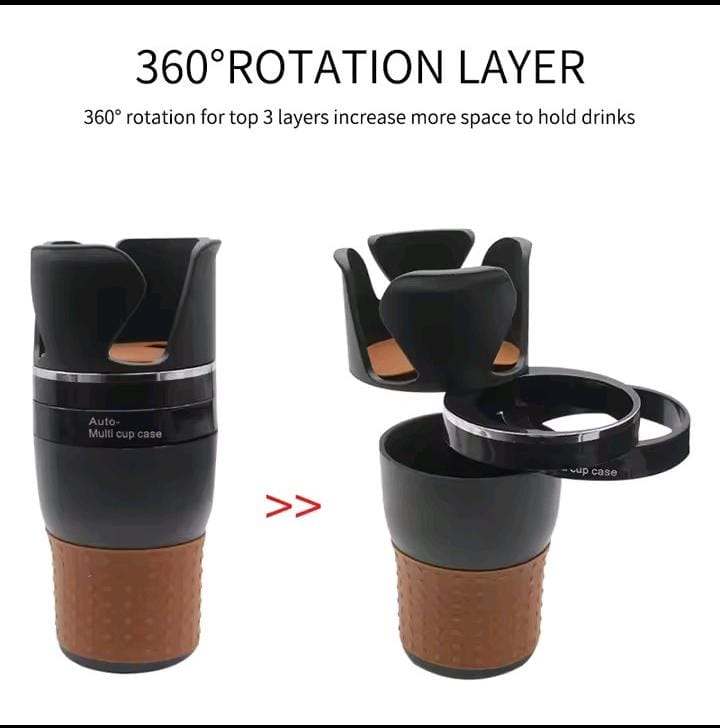 ADJUSTABLE 5-1 MULTIFUNCTION ROTATING CAR CUP HOLDER HAS A DIAMETER OF 40MM- 80MM FOR VEHICLES DEPTH MULTIFUNCTION CUP HOLDER EXTENDER, 360°ADJUSTABLE