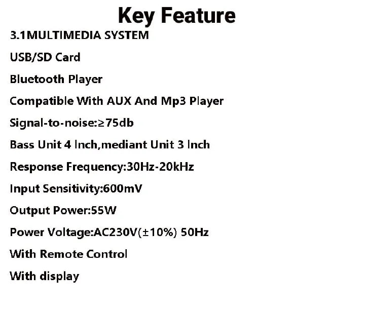 Tagwood 631T 3.1CH Woofer Subwoofer Bluetooth Cinema Home theater System Bluetooth Hi-Fi Speaker Speaker System