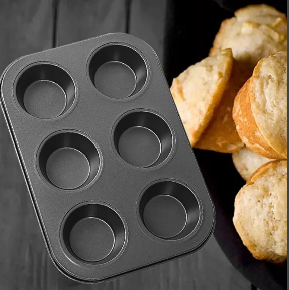 Nonstick CUPCAKE tray 6-Hole Non-Stick Muffin Cupcake Baking Tray