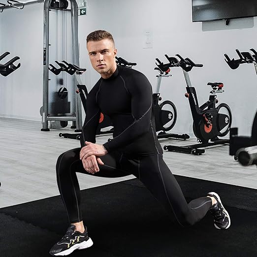 Men's Compression Shirts Long Sleeve Athletic Workout Tops Gym Undershirts Running