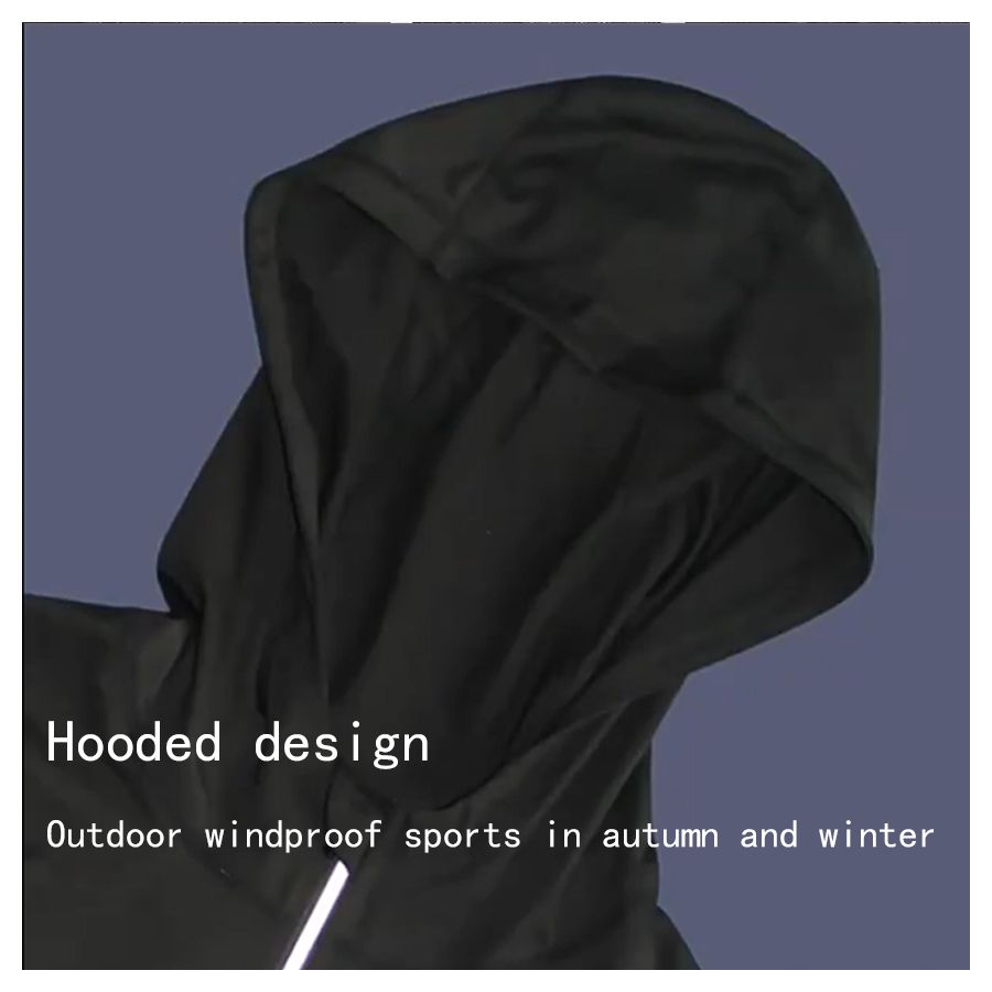 Men Athletic Hoodies Long Sleeve Running Sweatshirt with Zipper Slim Fit T-shirts for Running Gym Training