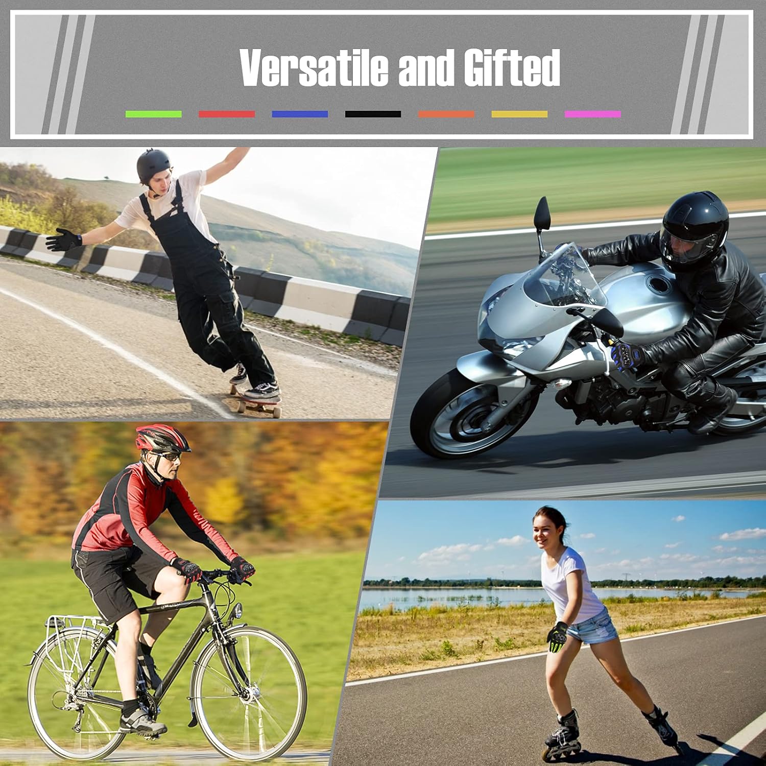 Motorcycle Gloves for Men and Women Full Finger Touchscreen Mountain Dirt Bike Gloves for Powersports  Driving Motocross Cycling Gloves