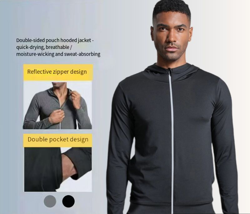 Men's Fashion Full Zip Hoodies Sweatshirts 2025 Fall Trendy Long Sleeve Hooded Jacket Athletic Workout Tops