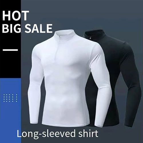 Yuerlian Fleece Men's Quarter Zip Pullover Sweatshirt Long Sleeve Shirt for Men  Workout Tops autumn