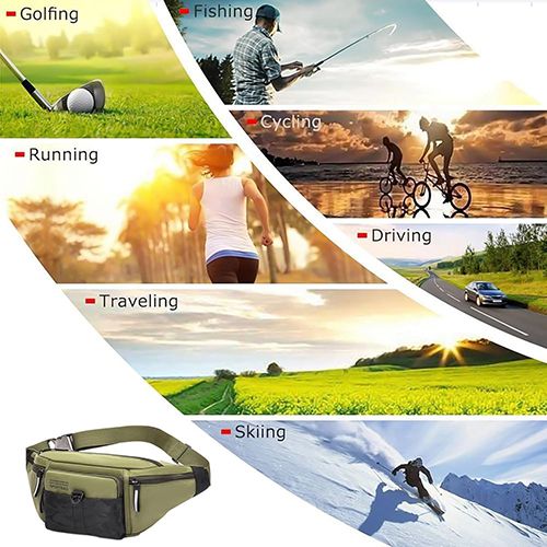 Waist Bag, Sports Shoulder Bag, Lightweight Oxford Cloth Bag, Travel Bag, Waist Bag For Men For Traveling.Crossbody  Pack with 4-Zipper Pocket