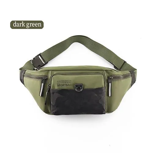 Waist Bag, Sports Shoulder Bag, Lightweight Oxford Cloth Bag, Travel Bag, Waist Bag For Men For Traveling.Crossbody  Pack with 4-Zipper Pocket
