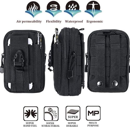 Tactical Molle Pouch, Universal EDC Waist Bag Belt Pouches, Outdoor Belt Bags Gear Tool Gadget Pocket with Cell Phone Holster